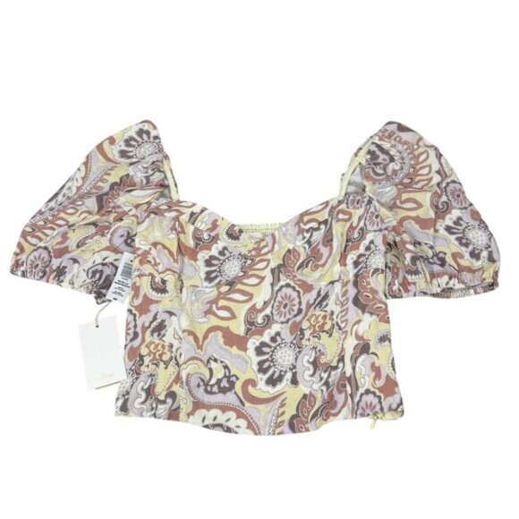 NWT WILFRED Novella Shortsleeve Puff Sleeve Bustier Blouse Size Medium - Picture 5 of 9